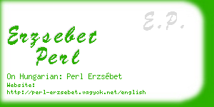 erzsebet perl business card